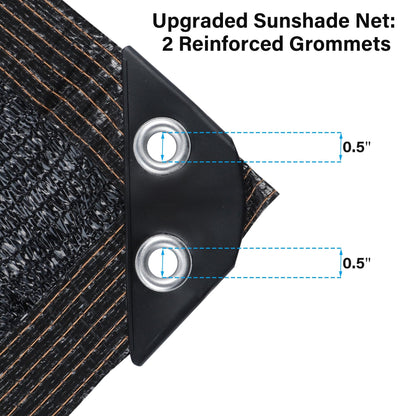 winemana Black Shade Cloth 40%, 30x50 FT Mesh Tarp - Garden Shade for Greenhouse, Patio, Vegetables, Plants Cover and Chicken Coops, Sun Shade Net for Outdoor Protection with Reinforced Grommets