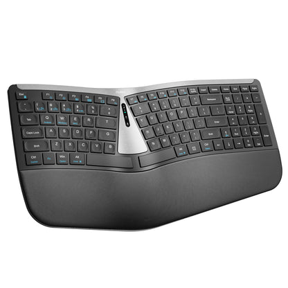 Nulea RT07B Wireless Ergonomic Split Keyboard, Wrist Rest, Natural Typing, Bluetooth and USB Connectivity, USB-C Rechargeable,Compatible with Windows Mac (Silver Black)