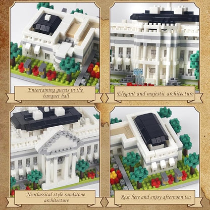 2000+PCS White House Architecture Micro mini Building Blocks SetsCreative Ideals Palace Decoration Collection Perfect Present for 14+ Boys Girls or Adults