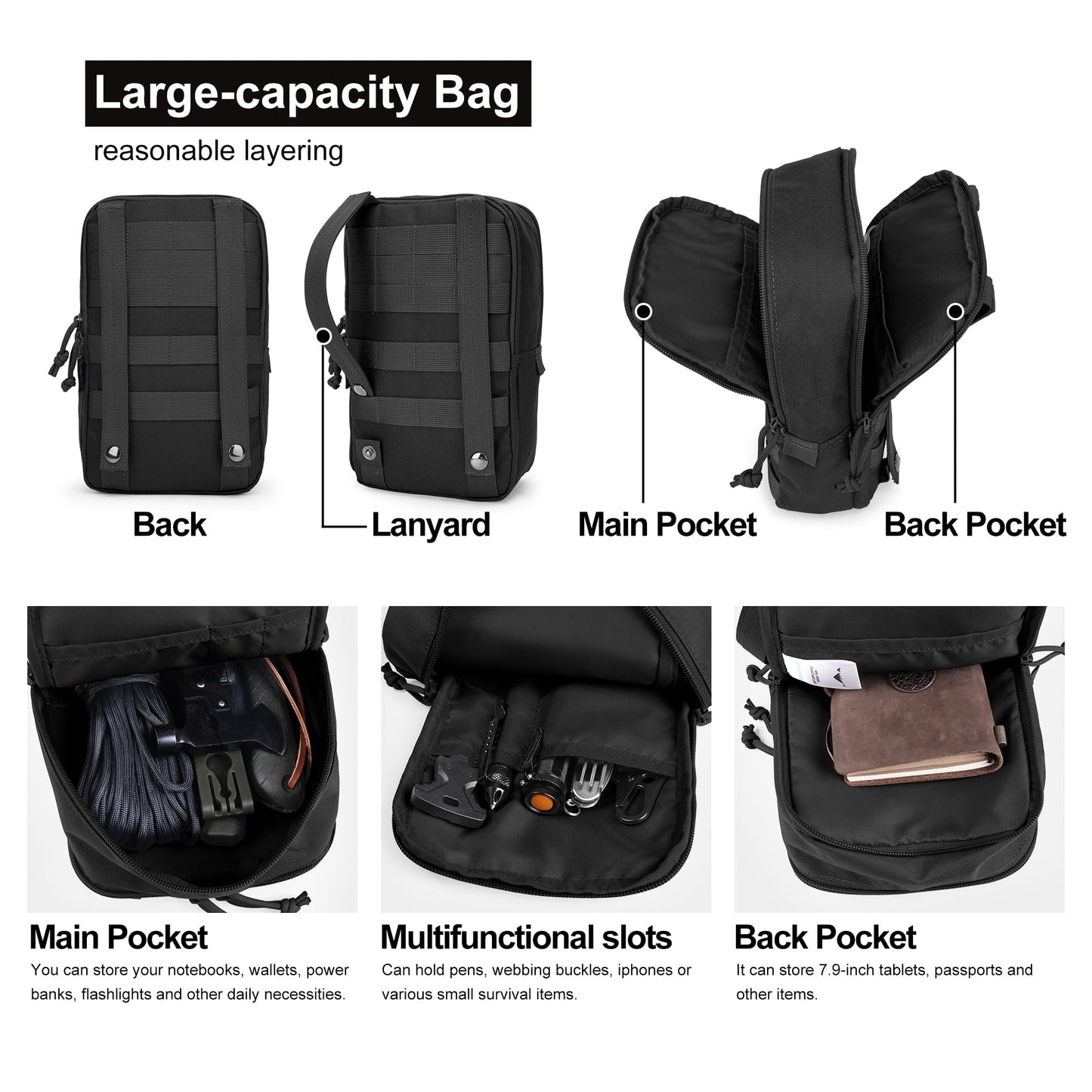 Mardingtop 70L Hiking Backpack+ Molle Tactical Utility Pouch