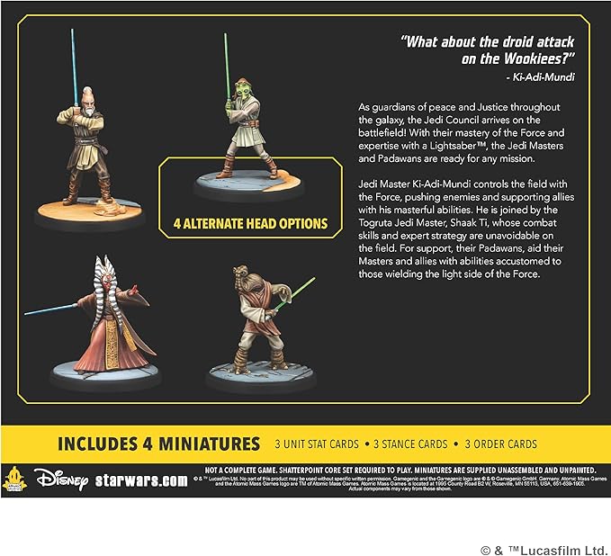 Star Wars Shatterpoint Wisdom of The Council Squad Pack - Tabletop Miniatures Game Strategy Game for Kids and Adults Ages 14+ 2 Players 90 Min Playtime Made by Atomic Mass Games