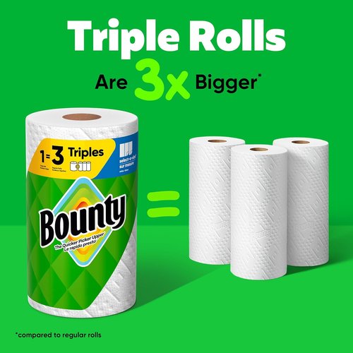 Bounty Select-A-Size Paper Towels - White, 2 Triple Rolls for Superior Absorbency