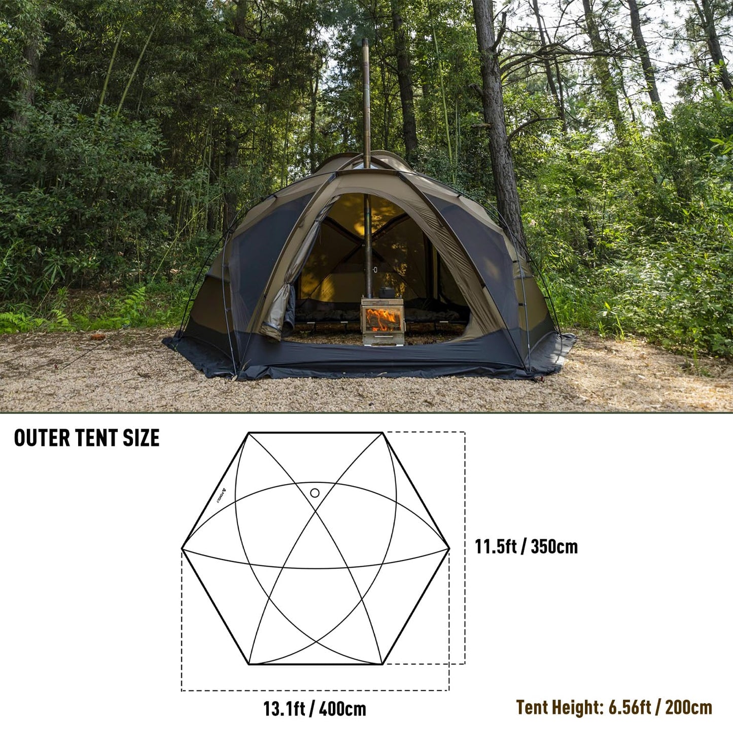POMOLY Dome Tent Camping Hot Tent, Dome X6 Pro 4 Season Freestanding Tent for 2-4 Person Backpacking, Hiking, Hunting
