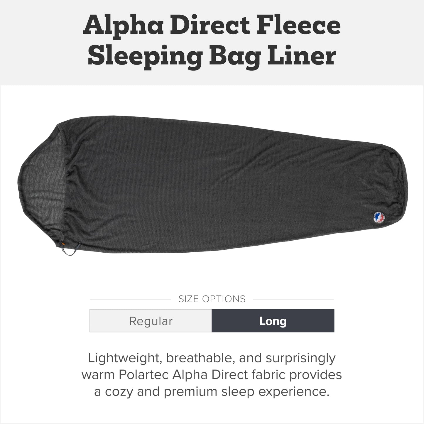 Big Agnes Alpha Direct Fleece Sleeping Bag Liner, Long