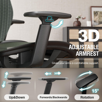 ELABEST Mesh Office Chair,Ergonomic Computer Desk Chair,Sturdy Task Chair- Adjustable Lumbar Support & Armrests,Tilt Function,Comfort Wide Seat,Swivel Home Office Chair (Dusty Sage)