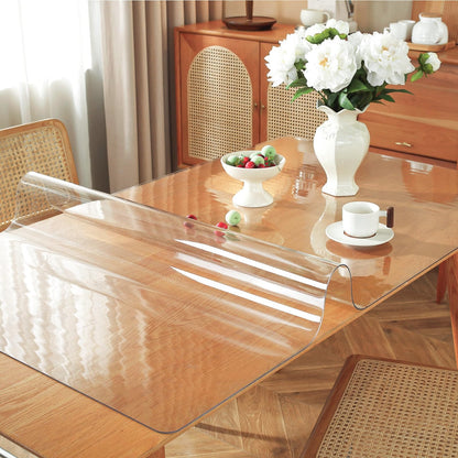 OstepDecor Clear Table Cover Protector 30 x 72 Inch, 1.5mm Thick Plastic Table Cover, Dining Table Protector Pad, Waterproof & Easy Cleaning PVC Desk Mat for Dresser, Coffee & Kitchen Wooden Tabletop