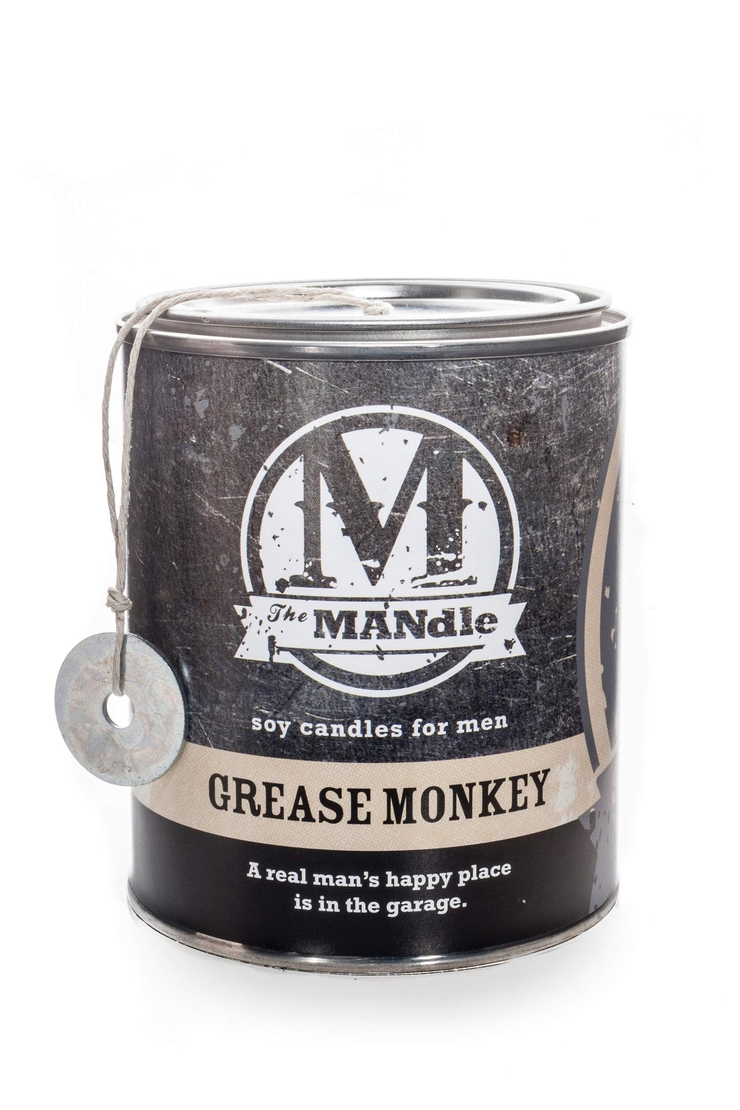 ECO CANDLE CO. The Mandle Soy Candle for Men - Scents of Motor Oil & Grease - Grease Monkey, 15 oz. Paint Can - 100% Soy Wax, No Lead, Hand Poured, Phthalate Free, Made from Midwest Grown Soybeans