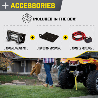 Champion Power Equipment 3000-lb. ATV/UTV Winch Kit