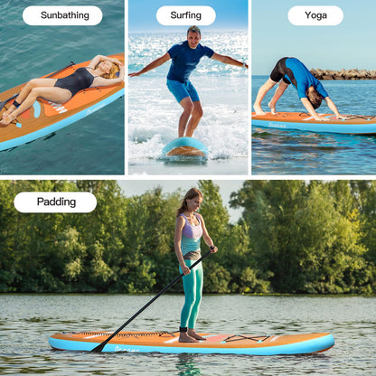 Panana Inflatable Stand Up Paddle Board 10' x 30'' x 6'' iSUP with Accessories Kit, Non-Slip Deck Paddleboard for Adults Beginners Youth, Includes Paddle Pump Fins Leash Backpack