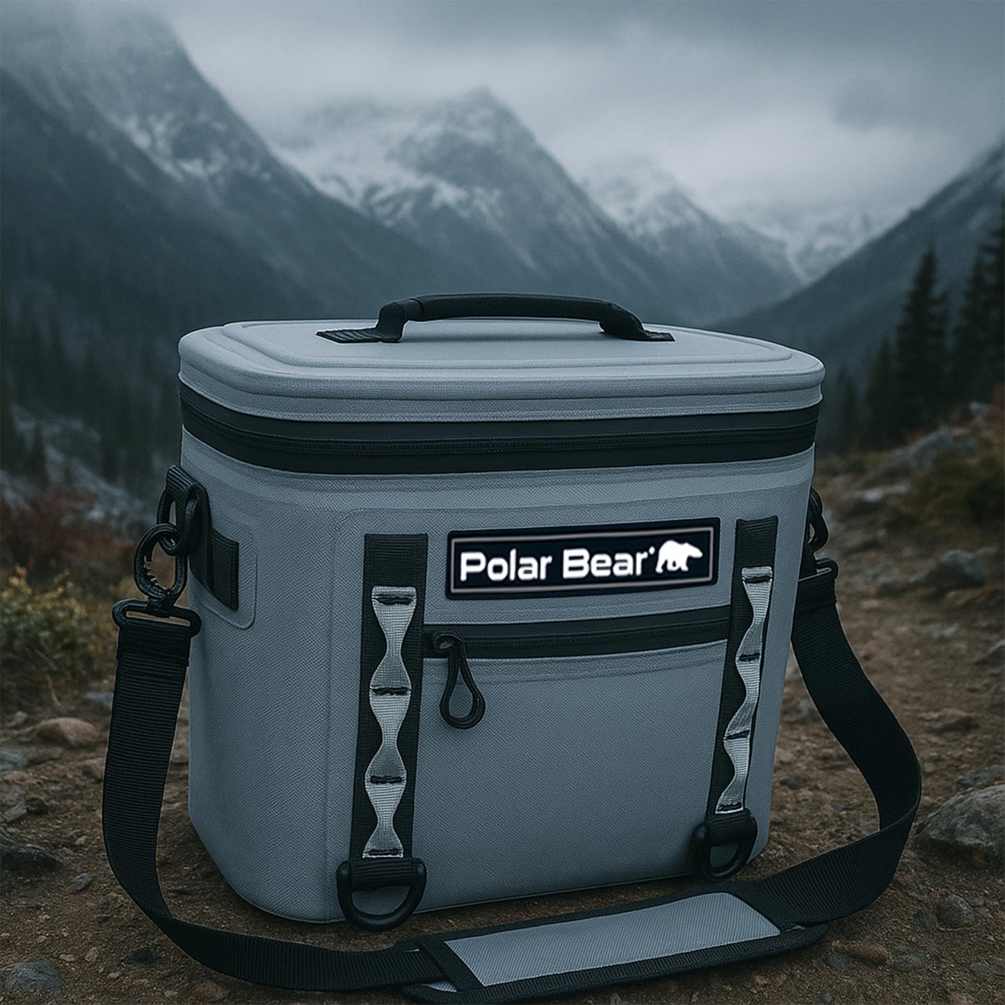 Polar Bear Coolers - Soft Topper 30 Cooler Bag - Insulated Leak Proof Thermal Bag for Travel, Beach, or Camping - Heavy Duty & Portable - Made Waterproof - Keeps Ice up to 48 hrs - 18 Pack, Grey