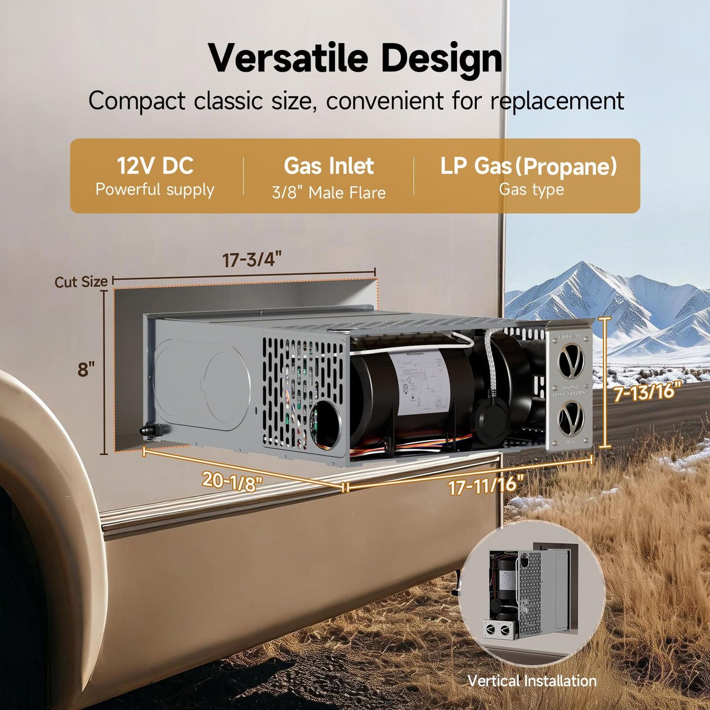 KINGRVER RV Furnace 35,000 BTU– High-Efficiency Camper Furnace with Thermostat for Camper, Motorhome & Travel Trailer