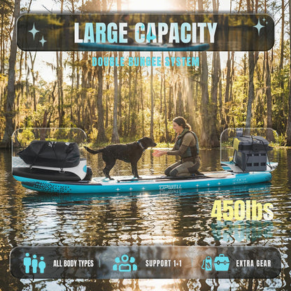 UPWELL 11'×34" Inflatable Stand Up Paddle Board with Kayak Seat, Premium SUP Paddle Boards for Adults, Blow up Paddle Boards 6” Thick, Cyclone