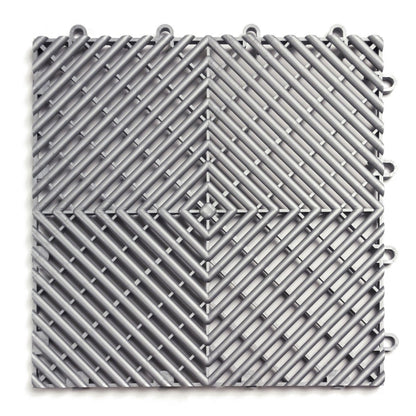Big Floors RaceDeck Garage Floor Tiles, Interlocking Garage Flooring, Free-Flow Self-Draining Non-Slip Heavy-Duty Copolymer, Easy Install (Alloy, 48 Pack of 12 x 12" Tiles, 48 Sq Ft)