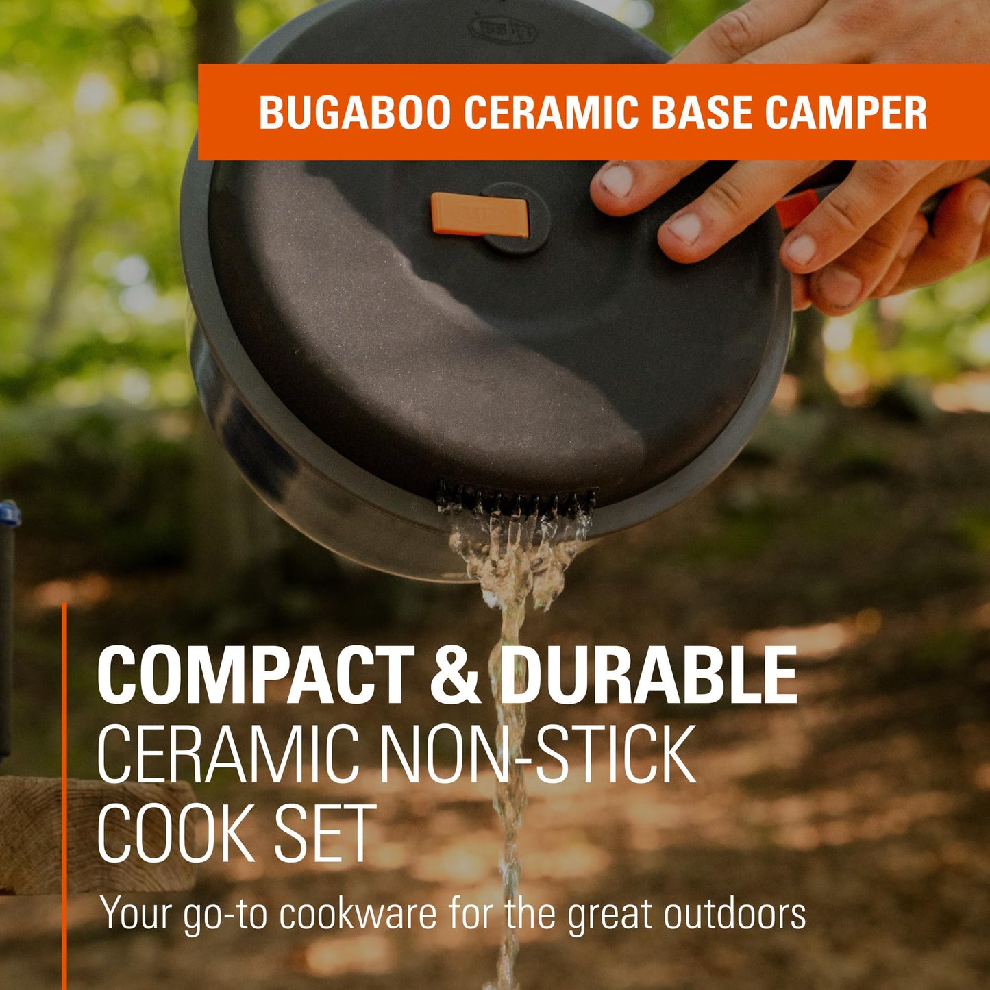 GSI Outdoors Bugaboo Base Camper Large, High-Efficiency Cookset – Ceramic Non-Stick Coated, Includes 5L & 3L Pots, 9" Fry Pan, Accessories