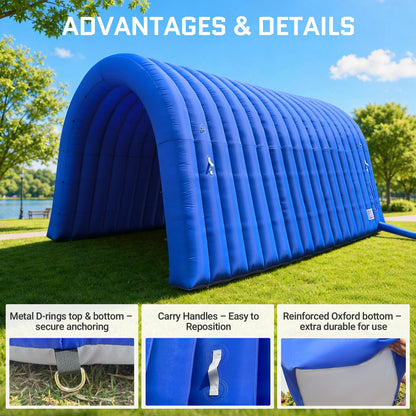 OZIS 20x10x10Ft Inflatable Tunnel Sports Tunnel Entrance with Installed Blower Inflatable Tunnel Tent for Business Advertising Event Exhibition Promotion,Street,Shop,Supermarket,School(Blue)