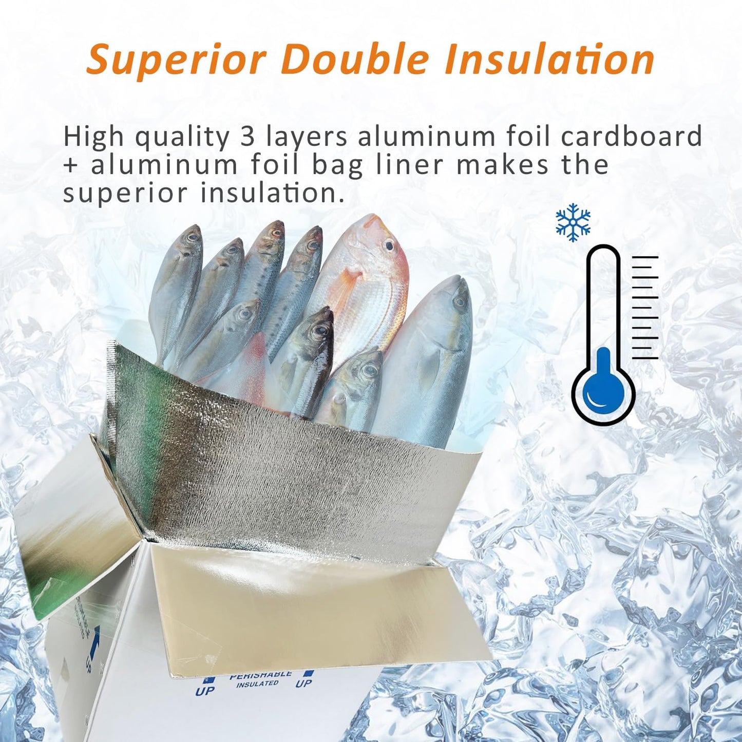 CH-BOX Insulated Cold Shipping Boxes with Liners, 4 Pack 26'' x 11'' x 19'', for Perishable Frozen Food, White (TB261119L-4)