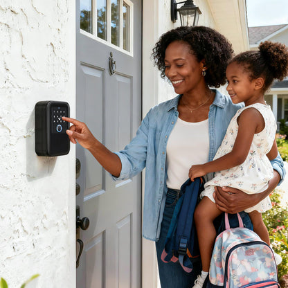 Upgraded Smart Key Lock Box for Outdoor-Key Safe with Fingerprint, Passcode, App, Card & Keys Access,IP65 Waterproof, Wall Mount or Shackle, Ideal for Airbnb, Family & Realtors | TTLock App Version
