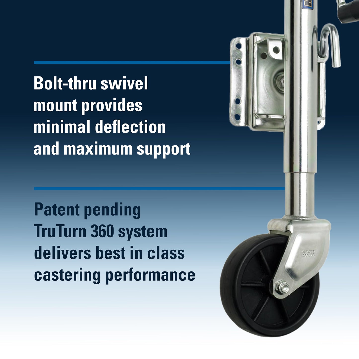 Fulton XP10 0101 Utility Trailer Jack, Side Mount, 1,200 lbs. Lift Capacity, Sidewind, Bolt-On, 10 Inch Travel