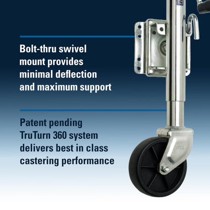 Fulton XP10 0101 Utility Trailer Jack, Side Mount, 1,200 lbs. Lift Capacity, Sidewind, Bolt-On, 10 Inch Travel