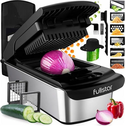 Fullstar Vegetable Chopper & Mandoline Slicer - 8-in-1 Stainless Steel Kitchen Gadget for Easy Food Prep