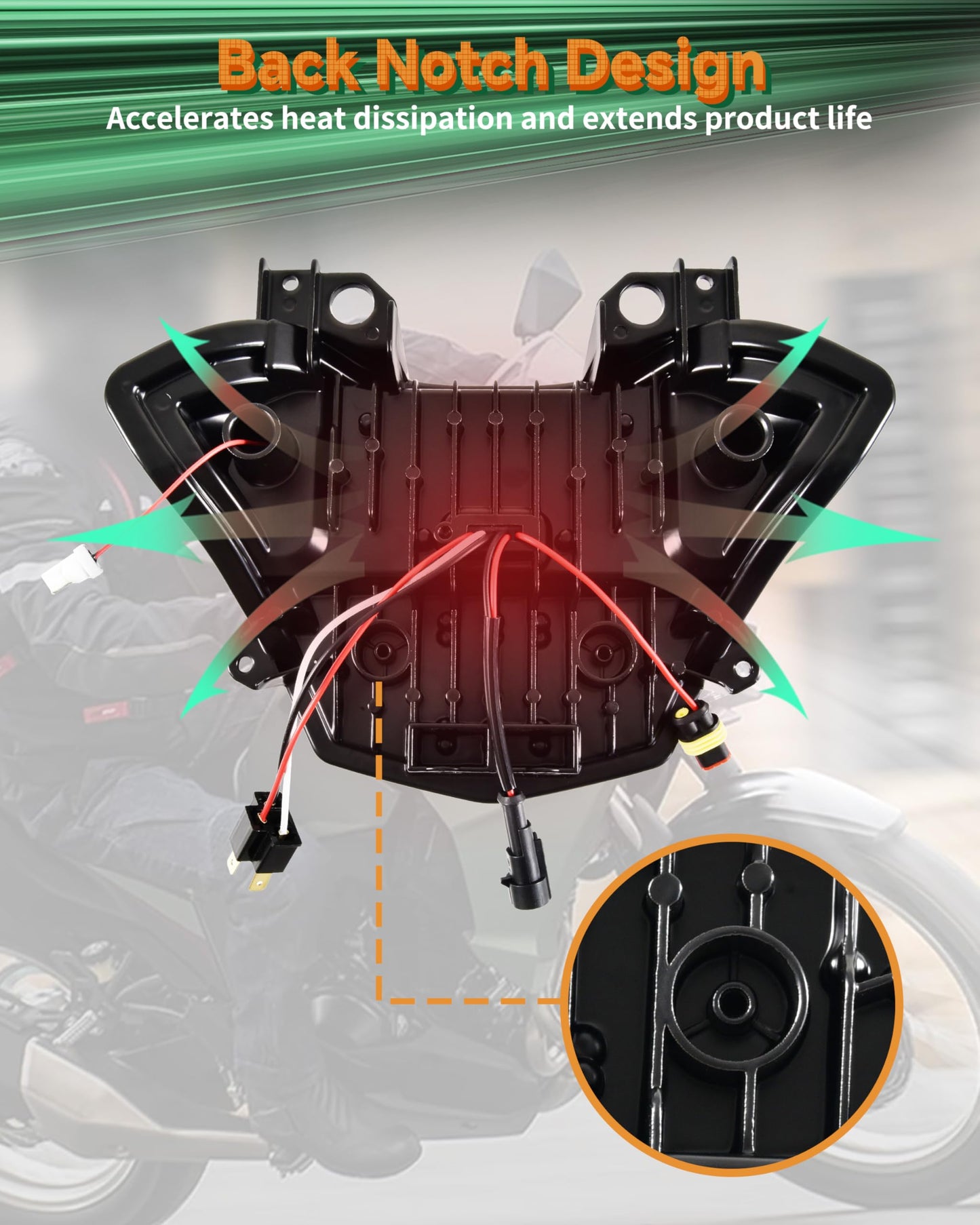 VEISUTOR LED Headlight Assembly for Versys-X300, Projector LED Headlamp Front Lights Head Lights with Hi/Low Beam DRL Turn Signal Fog Light for Kawasaki Z650 Versys-X300 KLE300 2017-2021 Accessories