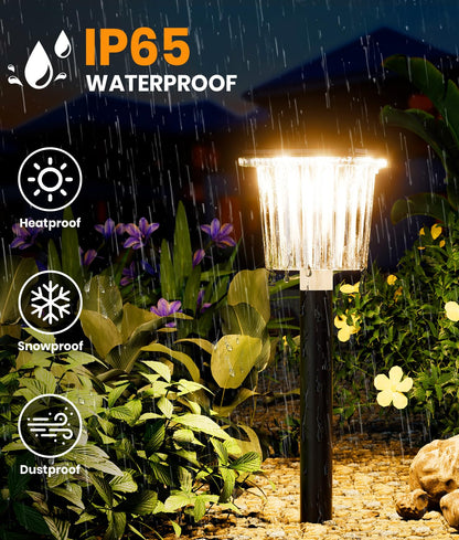 12-Pack Super Bright Solar Pathway Lights Outdoor Powered,Adjustable Warm&Cool White,Waterproof IP65 Solar Garden Decor Landscape Lighting Outside for Front Yard/Patio/Walkway/Driveway/Lawn/Path Light