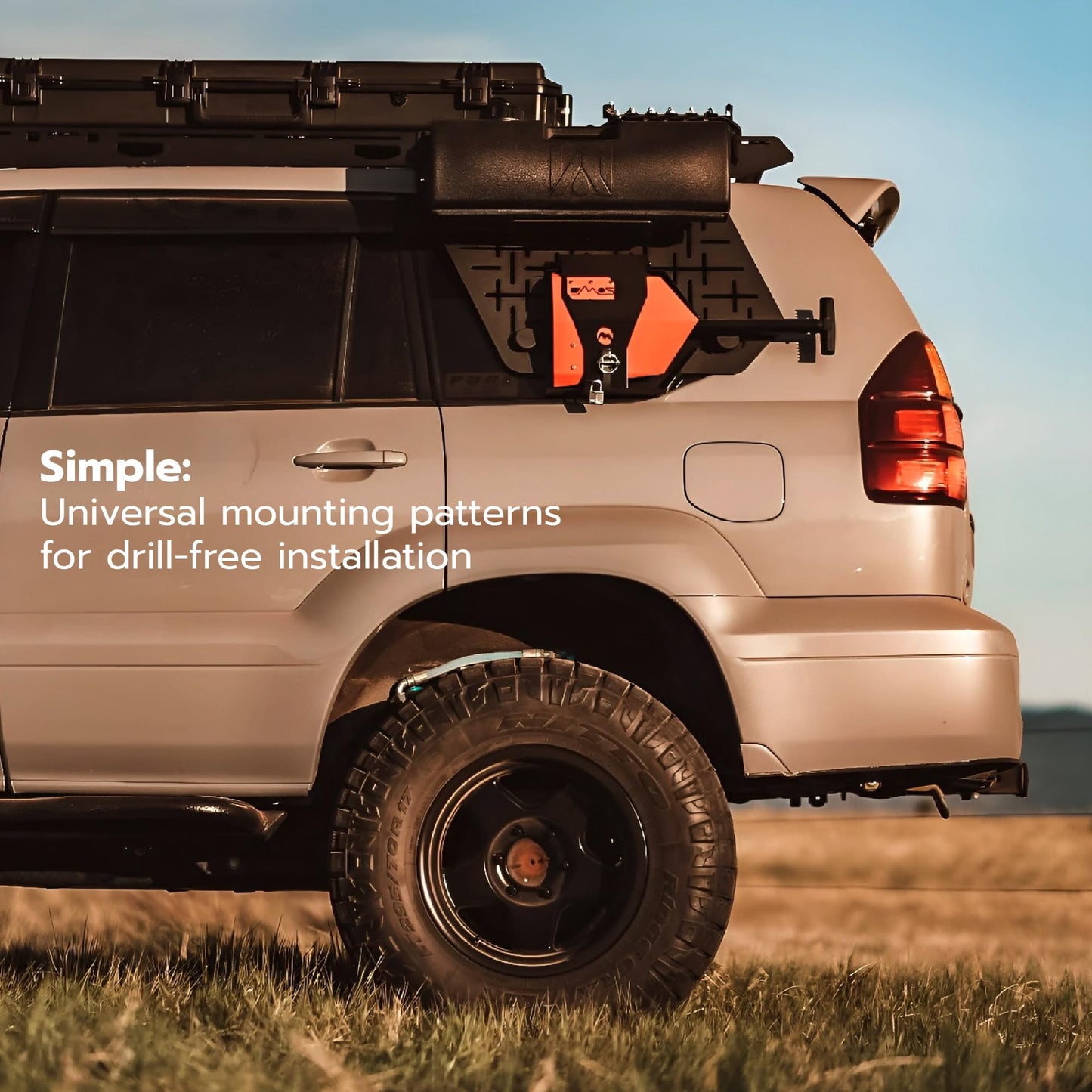 DMOS Shovel Mount - Aluminum Off-Road & Overlanding Tool Mount Clamp for Trucks, Cars, & ATVs - Delta Shovel