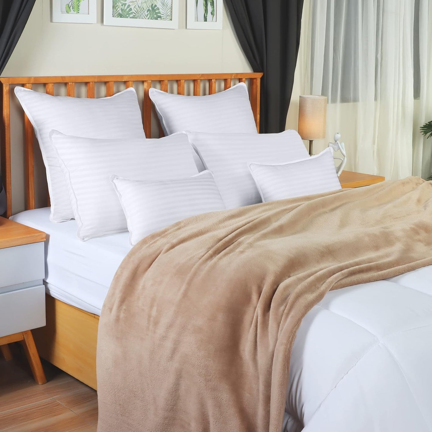 Utopia Bedding Queen Size Bed Pillows - Set of 2 Cooling Down Alternative Pillows for All Sleepers