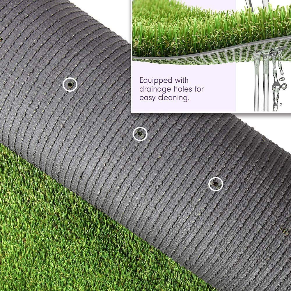 Artificial Grass Turf Pet Grass Fake Grass Rug 7FT x 12FT, 1.38inch Pile Height High Density Faux Grass Indoor Outdoor Synthetic Grass Lawn Carpet,Non Toxic Astroturf,Custom Size Provided