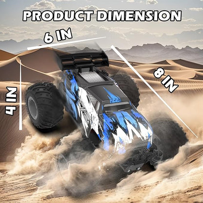 Sjpzwcrl Rechargeable Remote Control Car Toys: - Hand Controlled Monster Truck for Boy Electric Rock Crawler Toys with Colorful RC Car Body Lights and Headlights Birthday Gift for Kids