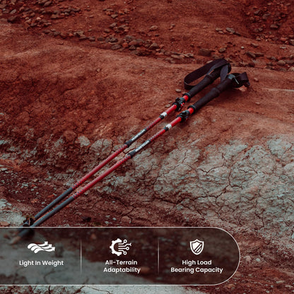WindQuester Ultralight Carbon Fiber Trekking Poles – 198g Adjustable Folding Hiking Poles for Backpacking (110–130cm), Thru-Hiking, Trail Running – Strider Z Compact Collapsible Hiking Pole