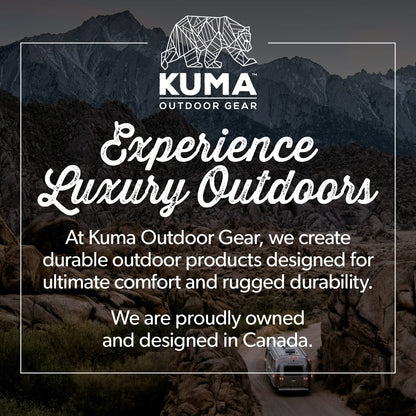 Kuma Outdoor Gear Lazy Bear Dog Bed with Carry Bag, Ultimate Portable Luxury Outdoor Dog Bed for Camping, Glamping & Outdoor Adventures (Sierra/Black)