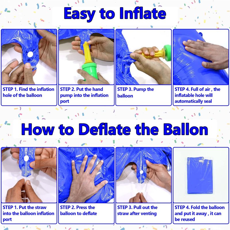 Number Balloons Navy Blue Balloons - Giant Number 10 Balloon, 10 20 30 40 50 Numbers Balloon Birthday Decorations, Blue Party Supplies for Boy Men
