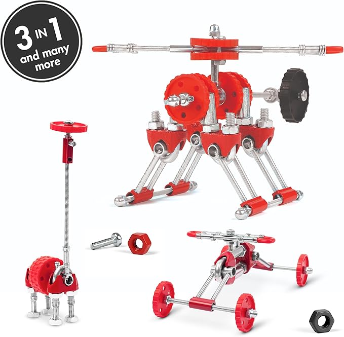 The Off Bits Build Your Own Helicopter Toy SkyBit Transport Educational Stem Building Toys for Boys and Girls 8–12 Stem Toys Engineering Kit Construction Toys Steam Easter Gift for Kids and Adults