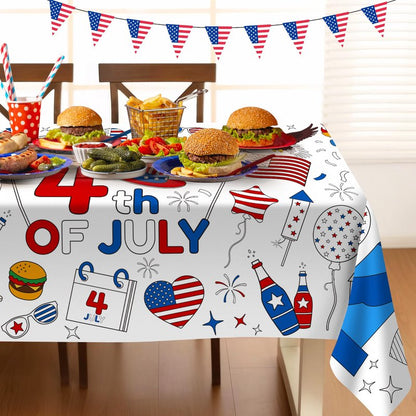 Childom 1 Pack Fourth of July Coloring Tablecloth for Kids,4th of July Crafts for Kids 30"x72" Giant Coloring Poster Table Cloth,Large Paper Poster Crafts Party Activities,4th of July Paper Tablecloth