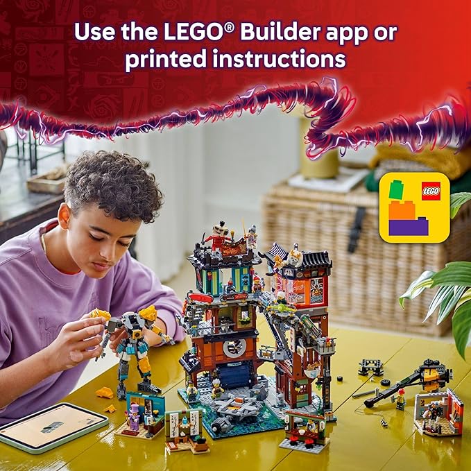 LEGO NINJAGO City Workshops Building Toy - Ninja Set for Boys &amp Girls Ages 14+ - Gift for Teens - Includes 10 Minifigures and a Mech - for Play and Display - 71837