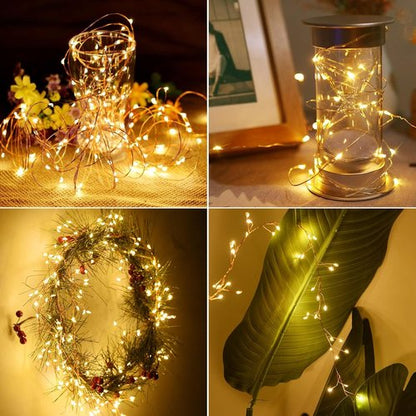 Dailyart 200 LED Fairy Lights - Warm Twinkle String Lights with Remote & Timer | 10Ft Gold Wire for Bedroom & Party Decor
