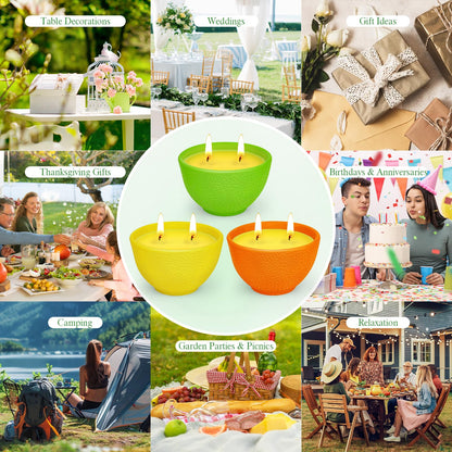 Citronella Candles, 90 Hours Long Lasting Citronella Scented Candle for Patio, Garden, Backyard, Terrace, Deck, Balcony, Porch, 2-Wick Natural Soy Wax Candles 3 Packs for Camping, BBQ, Party, Picnic