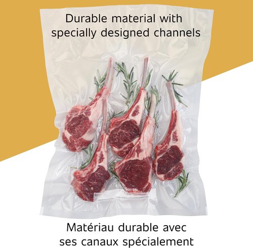 FoodSaver Vacuum Sealer Bags - Custom Length Airtight Food Storage Rolls, 5 Count (2 Pack 8" & 3 Pack 11")
