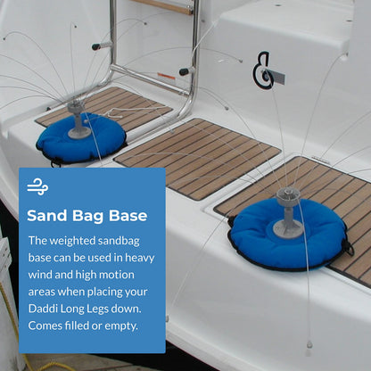 Daddi Long Legs Boaters Bundle - 8-Ft Bird Deterrent + Dissolve-It Enzyme Cleaner + Sandbag Base + Boat Base - Complete Bird Control for Boats, Docks, and Marinas