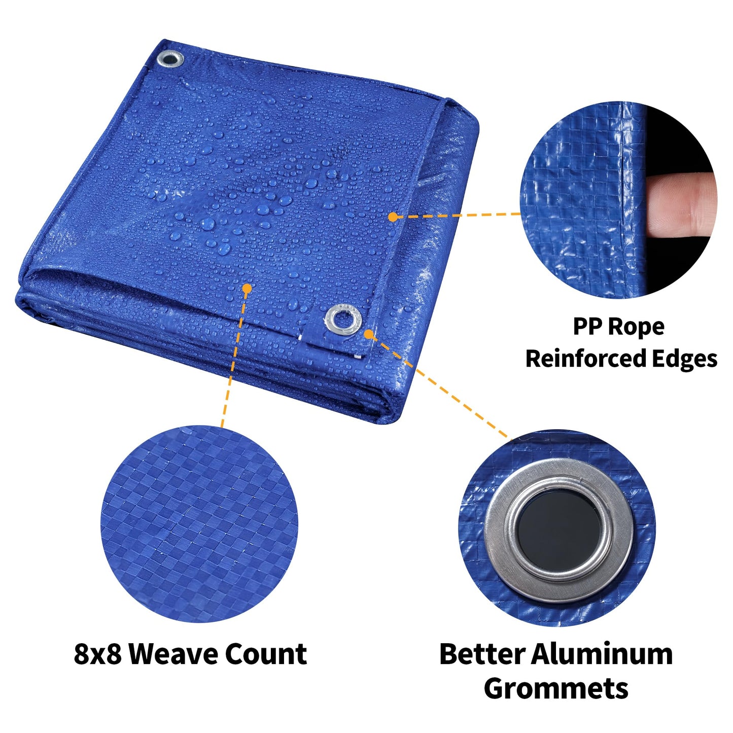 TARPAL 40x50 Feet Blue Tarp Waterproof 5mil Extra Large tarp Multipurpose Protective Cover All Purpose Poly Tarps for Firewood,Camping,Tent,Outdoor Furniture