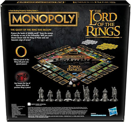 Hasbro Gaming Monopoly: The Lord of The Rings Edition Board Game Inspired by The Movie Trilogy Play as a Member of The Fellowship Ages 8 and Up (Amazon Exclusive)