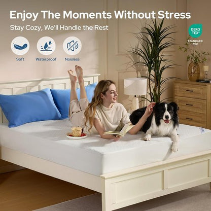 BEDLORE Queen Mattress Protector - Waterproof Noiseless Cover with Deep Pocket for 6-18 Inch Mattresses | Soft & Breathable