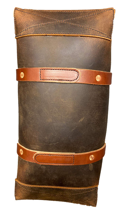 Woodman's Pal Buffalo Leather Tote Tool Bag For Hand Tools, Gardening, Outdoorsmen, Heavy Duty Premium Storage Leather Organizer (Crazy Horse Black)