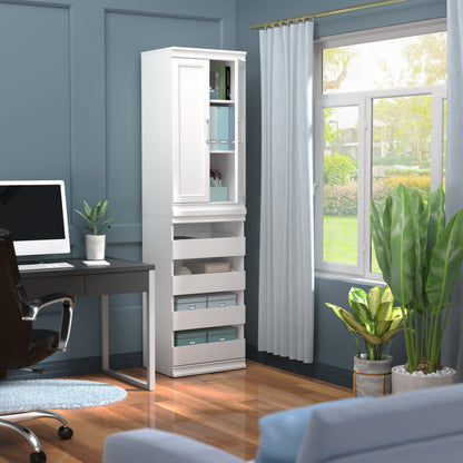 ClosetMaid Modular Storage 21.38-inch W 3-Shelf 4-Drawer Tower Wood Closet System, White