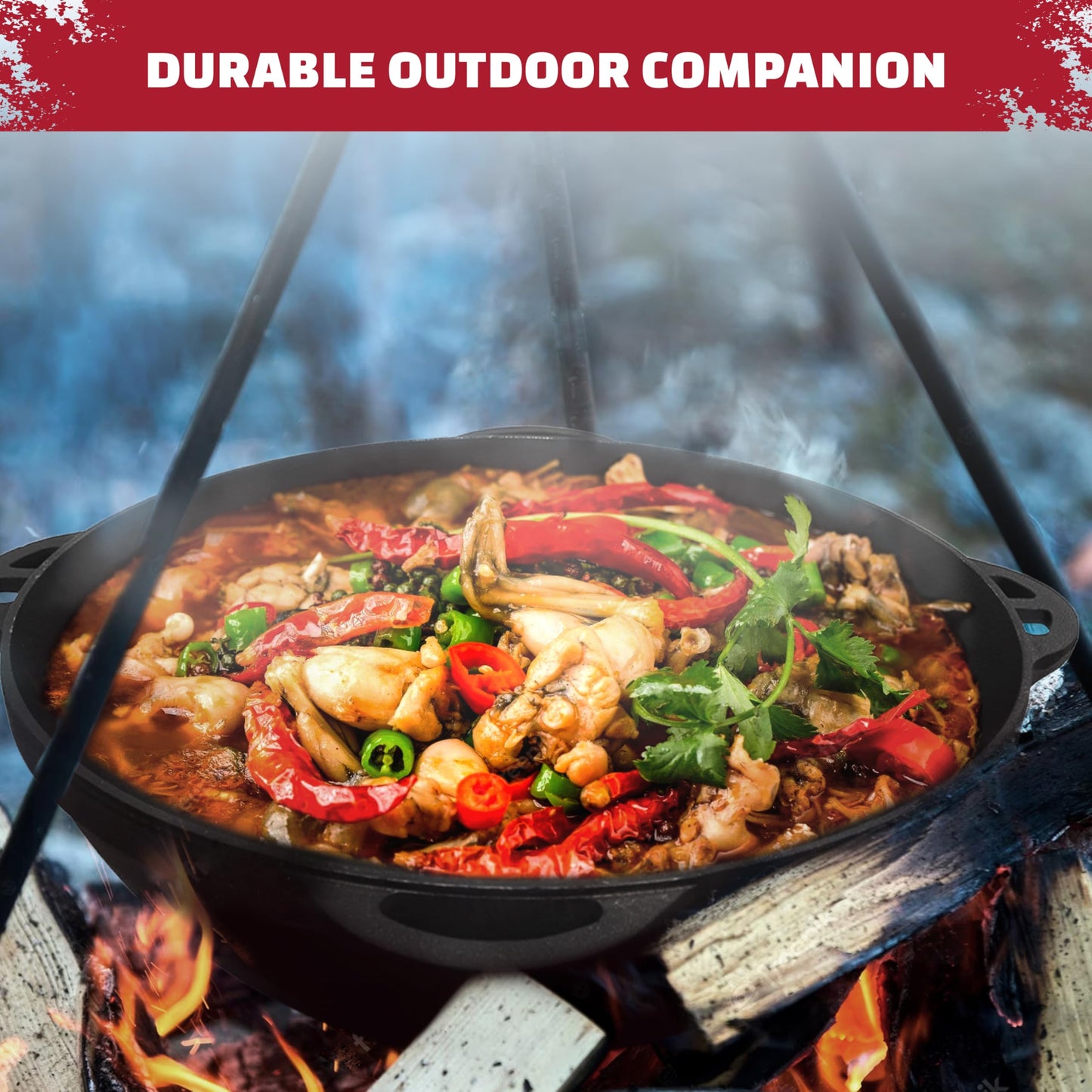 Dutch Oven Pot with Lid Syton 12.5 Quarts (12 L) - Camping Dutch Oven - Cast Iron Cookware Set - Uzbek Kazan Cast Iron – Premium Camping Cookware