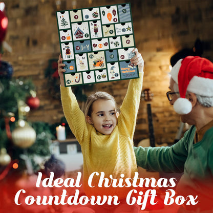 GUOER 2025 Wooden Advent Calendar, 13 Inch Christmas Advent Calendar with 25 Large Drawers, Christmas Countdown Calendar, Premium Wood Hand Painted Refillable Advent Cute Holiday Decoration (Green)