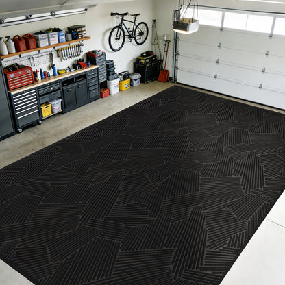 BelleCosy Large Heavy Duty Door Mat Indoor Outdoor, 5′ x 8′ Low Profile Non Slip Commercial Floor Mat for High Traffic, Grid-Pattern Dirt Trapping All-Weather Entryway Rug for Garage, Patio