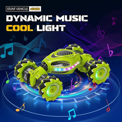 Gesture Sensing RC Stunt Car Remote Control 2.4GHz 4WD Hand Controlled Car Toys for Boys and Girls Age 6-12 360° Rotating Drift RC Cars with Lights and Music Ideal Birthday and Christmas Xmas Gift