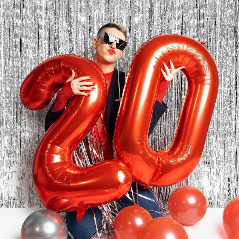 Red Number 19 Balloon 40 inch, 19 Number Balloons, 19th Red Birthday Decorations, 19 Year Old Girls Boys Party Supplies